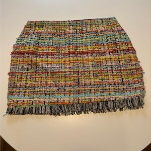 Forever 21 Multicolor Tweed Fringe Mini Skirt in Yellow, Blue, Pink, Red, Black